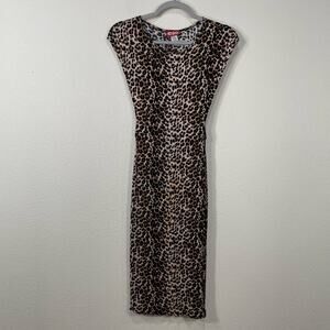 Leopard Print Bodycon Dress Side Slit Lightweight Mall Goth Gyaru McBling Y2k S